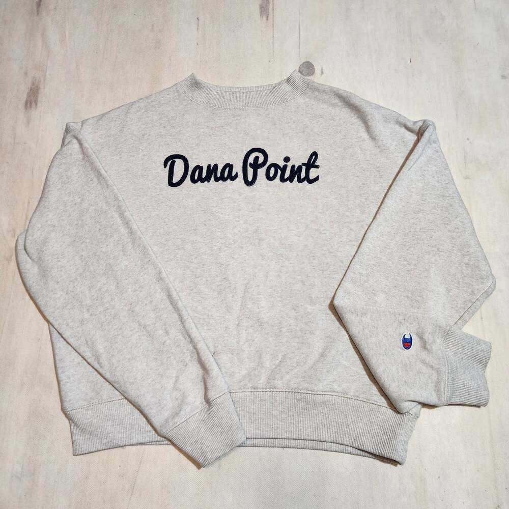Champion Triumph Womens Fleece Crewneck Sweatshirt Gray Dana Point Script Size S